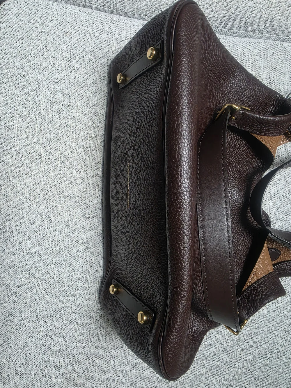 Coach Dark Brown Pebbled Leather Hobo with Gold Hardware
